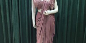 Rose Gold Shimmer Drape Ladies Saree