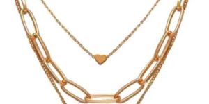 Three Layered Lock And Heart Jewellery Set