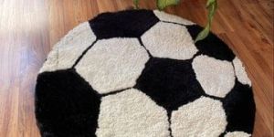 Shaggy Football Round Carpet