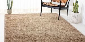 Skin Beige 2 Inch Pile Extra Fluffy Living Room Shaggy Rug