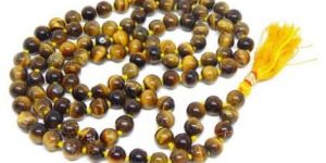 Tiger Eye Mala : 108+1 Beads Knotted Mala