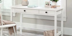 Soft White Office Desk