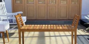 Stripped Solid Wood Bench