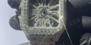 Skeleton Fully Iced out Moissanite Diamond Watch