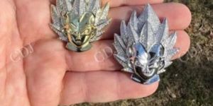 Super Saiyan Goku Dragon Ball Gold Plated 925 Sterling Silver Pendant