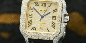 Yellow White Two Tone Moissanite Diamond Watch