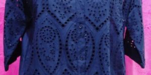 Ladies Navy Blue Cotton Top