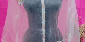 Ladies Organza Front Embellishment Shirt