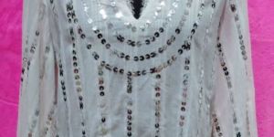 Party Wear Women Printed Organza Top