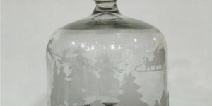 Glass Cake Cover with Wooden Base