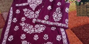 Hand Embroidery Chikankari Kurti Palazzo Set