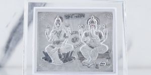Plastic 999 Silver Ganesh and Laxmi Frame