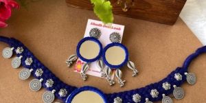 Ladies Mirror Oxidized Necklace Set