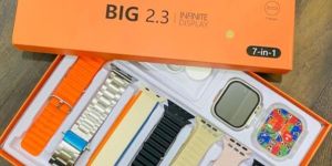 Watch 8 Ultra 2 7 In 1-49 Mm Bt Calling Sports Mode Fitness 7 Belt With 1 Smart Watch For Men & Wome