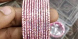Pink Metal Bangles Set