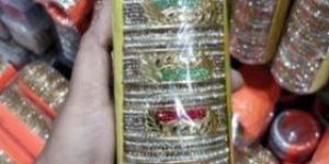 Stone Work Green Chuda Set