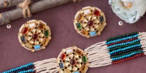 Ladies Multi Colour Pearl Choker Set