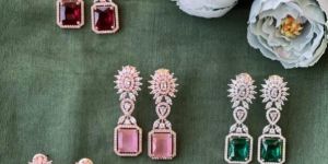 Ladies Silver Plated Square Drop Earring