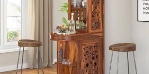 Brown Wooden Bar Cabinet