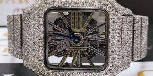 White Gold Moissanite Diamond Watch