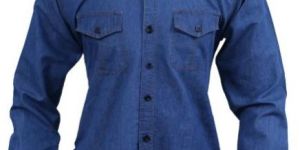 Mens Plain Full Sleeve Blue Denim Shirt