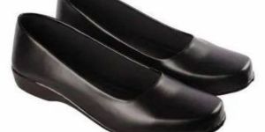 Ladies Formal Black Rexine Belly