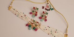 Art No. 375 Choker Kundan Necklace Set