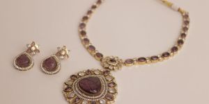 Art No. 800A Short Kundan Necklace Set