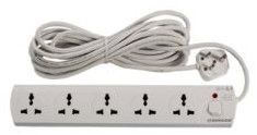 PES 5Way 5Mtr Single Switch Universal Socket 6Amps