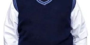 Woolen Plain Sleeveless School Uniform Sweater