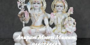 White Marble Shiv Parivar Statue