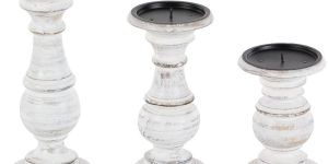 Wooden Pillar Candle Holder