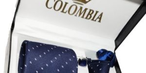 Navy Blue Polka Dotted Necktie Set