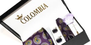 Purple Paisley Necktie Set