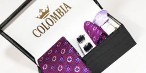 Purple Polka Dotted Necktie Set