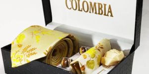 Yellow Flower Design Silk Tie