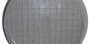 Gray Round Concrete Manhole Cover