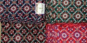 Gold Rayon Printed Fabric