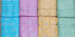 Rayon Print Zari Light Fabric