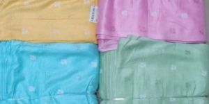 Rayon Print Zari Light Tone Fabric