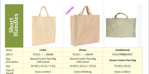 Short Handle Cotton Tote Bags