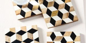 Wood Resin Coaster Set