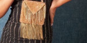 Ladies Golden Metal Mini Hand Bag