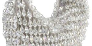 Ladies Silver Nano Crystal Boat Hand Bag