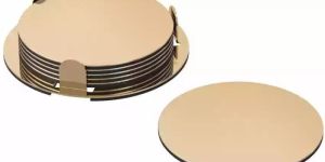 Mirror Finish Golden Tea Coaster