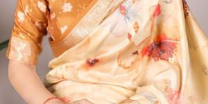 Ladies Printed Tussar Silk Saree