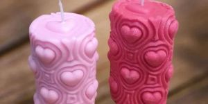 Round Heart Pillar Candles