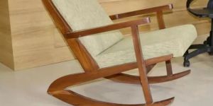 Wooden Rocking Chair with Cushion - Aaram Chair
