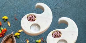 Satyaki Paisley Marble Votive Holder Set of 2