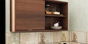 Cluster Wall Mount Kitchen Cabinet in Dark Acazia Colour